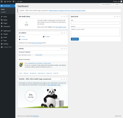 Page screenshot: Dashboard &lsaquo; Test site &mdash; WordPress