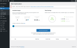 Page screenshot: Media &rarr; Bulk TinyPNG