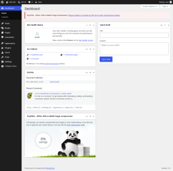 Page screenshot: Dashboard &lsaquo; Test site &mdash; WordPress