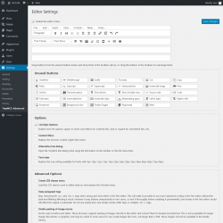 Page screenshot: Settings  &rarr; TinyMCE Advanced