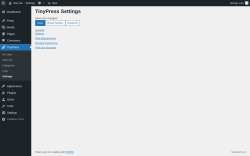 Page screenshot: TinyPress &rarr; Settings