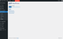 Page screenshot: tinyPress &rarr; Settings