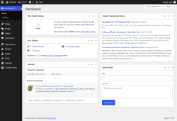 Page screenshot: Dashboard &lsaquo; Test site &mdash; WordPress
