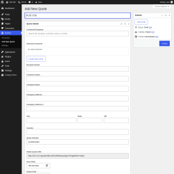 Page screenshot: Quotes &rarr; Add New Quote