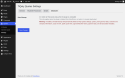 Page screenshot: Quotes &rarr; Settings &rarr; 
                        Advanced                    
