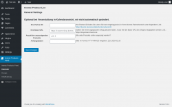 Page screenshot: tivents Products Feed &rarr; Kalender