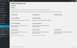 Page screenshot: tivents Products Feed &rarr; Info/Nutzung