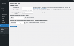 Page screenshot: tivents Products Feed &rarr; Kalender
