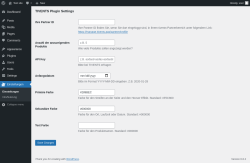 Page screenshot: Einstellungen