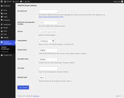 Page screenshot: TIVENTS Einstellungen