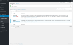 Page screenshot: Plugins &lsaquo; Test site &mdash; WordPress