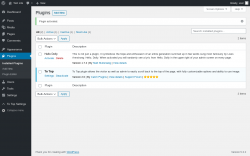 Page screenshot: Plugins &lsaquo; Test site &mdash; WordPress