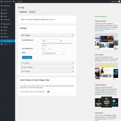 Page screenshot: To Top Settings