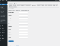 Page screenshot: Toocheke &rarr; Options &rarr; Support Links