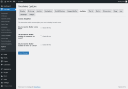 Page screenshot: Toocheke &rarr; Options &rarr; Analytics