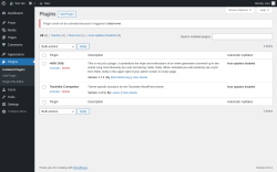 Page screenshot: Plugins &lsaquo; Test site &mdash; WordPress