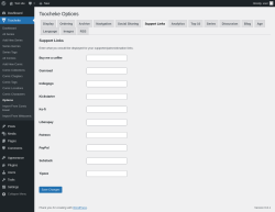 Page screenshot: Toocheke &rarr; Options &rarr; Support Links