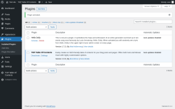 Page screenshot: Plugins &lsaquo; Test site &mdash; WordPress