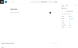 Page screenshot: Add Page &lsaquo; Test site &mdash; WordPress
