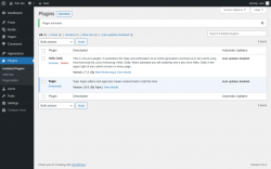 Page screenshot: Plugins ‹ Test site — WordPress