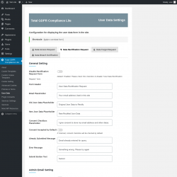 Page screenshot: Total GDPR Compliance Lite &rarr; User Data &rarr; Data Rectification Request