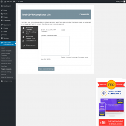 Page screenshot: Total GDPR Compliance Lite &rarr; Plugin Consents