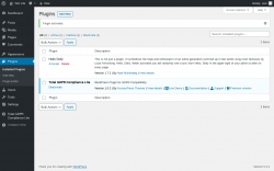 Page screenshot: Plugins &lsaquo; Test site &mdash; WordPress