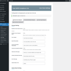 Page screenshot: Total GDPR Compliance Lite &rarr; User Data