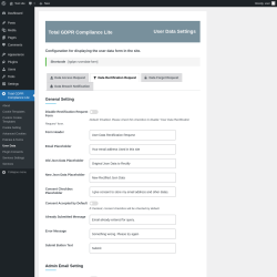 Page screenshot: Total GDPR Compliance Lite &rarr; User Data &rarr; Data Rectification Request