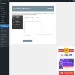 Page screenshot: Total GDPR Compliance Lite &rarr; Plugin Consents