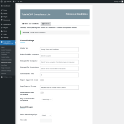 Page screenshot: Total GDPR Compliance Lite &rarr; Policies & Terms