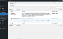Page screenshot: Plugins &lsaquo; Test site &mdash; WordPress