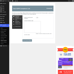 Page screenshot: Total GDPR Compliance Lite &rarr; Plugin Consents