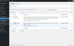 Page screenshot: Plugins ‹ Test site — WordPress