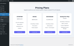 Page screenshot: TouchTry Watch Try-On &rarr; Pricing