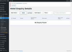 Page screenshot: Hotels → Enquiry Details