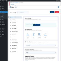 Page screenshot: Tourfic Settings  → Settings