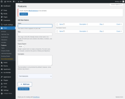 Page screenshot: Tours → Features