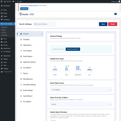 Page screenshot: Tourfic Settings  → Settings