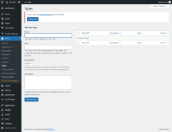 Page screenshot: Tours → Types