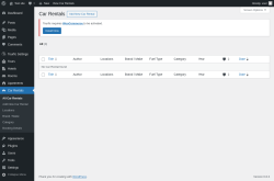 Page screenshot: Car Rentals