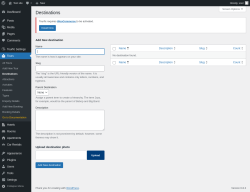 Page screenshot: Tours → Destinations