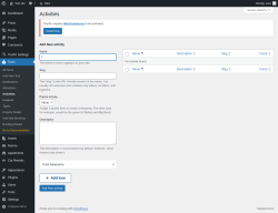 Page screenshot: Tours → Activities