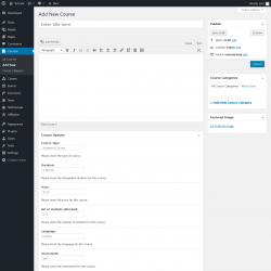 Page screenshot: Courses &rarr; Add New