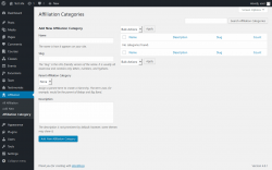 Page screenshot: Affiliation &rarr; Affiliation Category