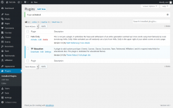 Page screenshot: Plugins &lsaquo; Test site &mdash; WordPress