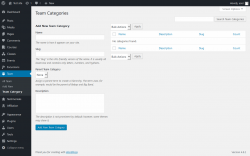 Page screenshot: Team &rarr; Team Category