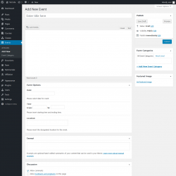 Page screenshot: Events &rarr; Add New