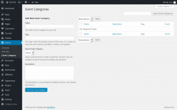 Page screenshot: Events &rarr; Event Category