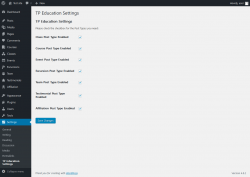 Page screenshot: Settings &rarr; TP Education Settings
